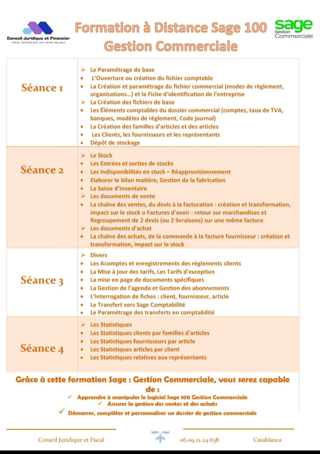 Formation Sage Commerciale à distance: Inscrivez-vous maintenant